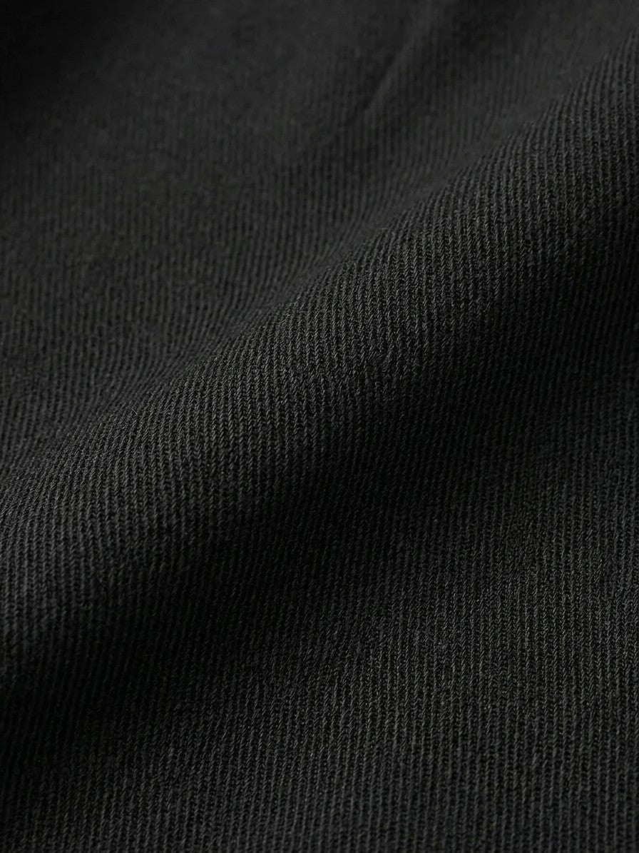 Alcamo Men's Pressed-Crease Twill Wide-Leg Pants — black — detail