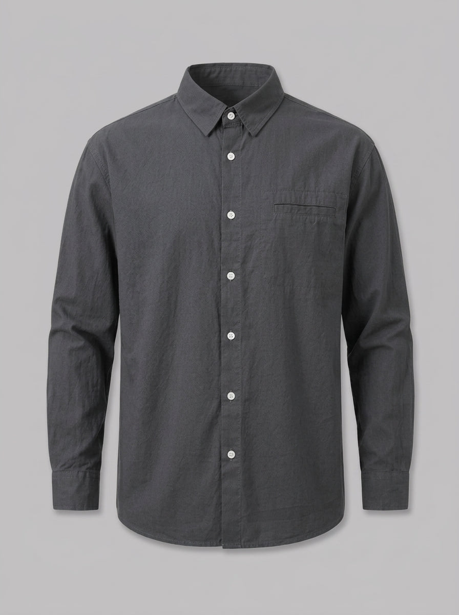 Alessio Men's Relaxed Cotton Shirt — grey — packshot