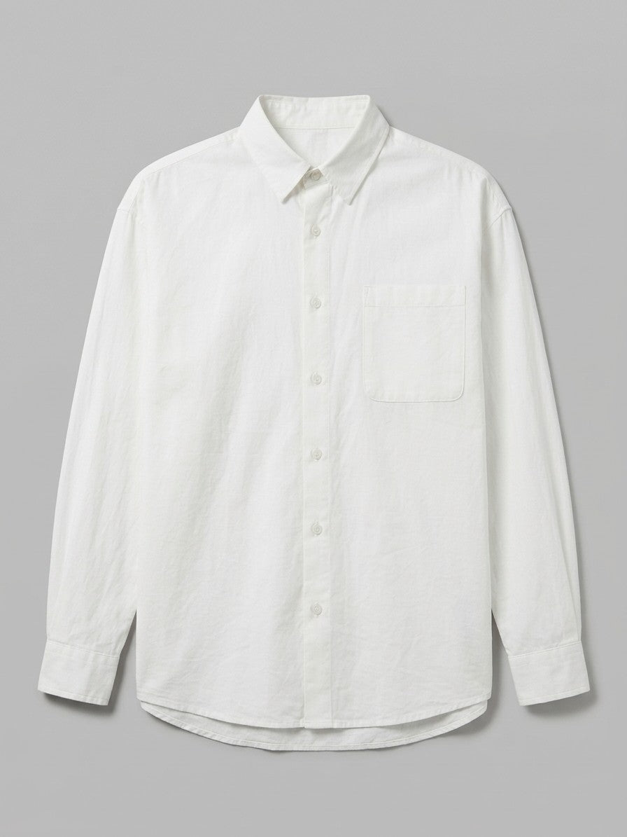 Alessio Men's Relaxed Cotton Shirt — white — packshot