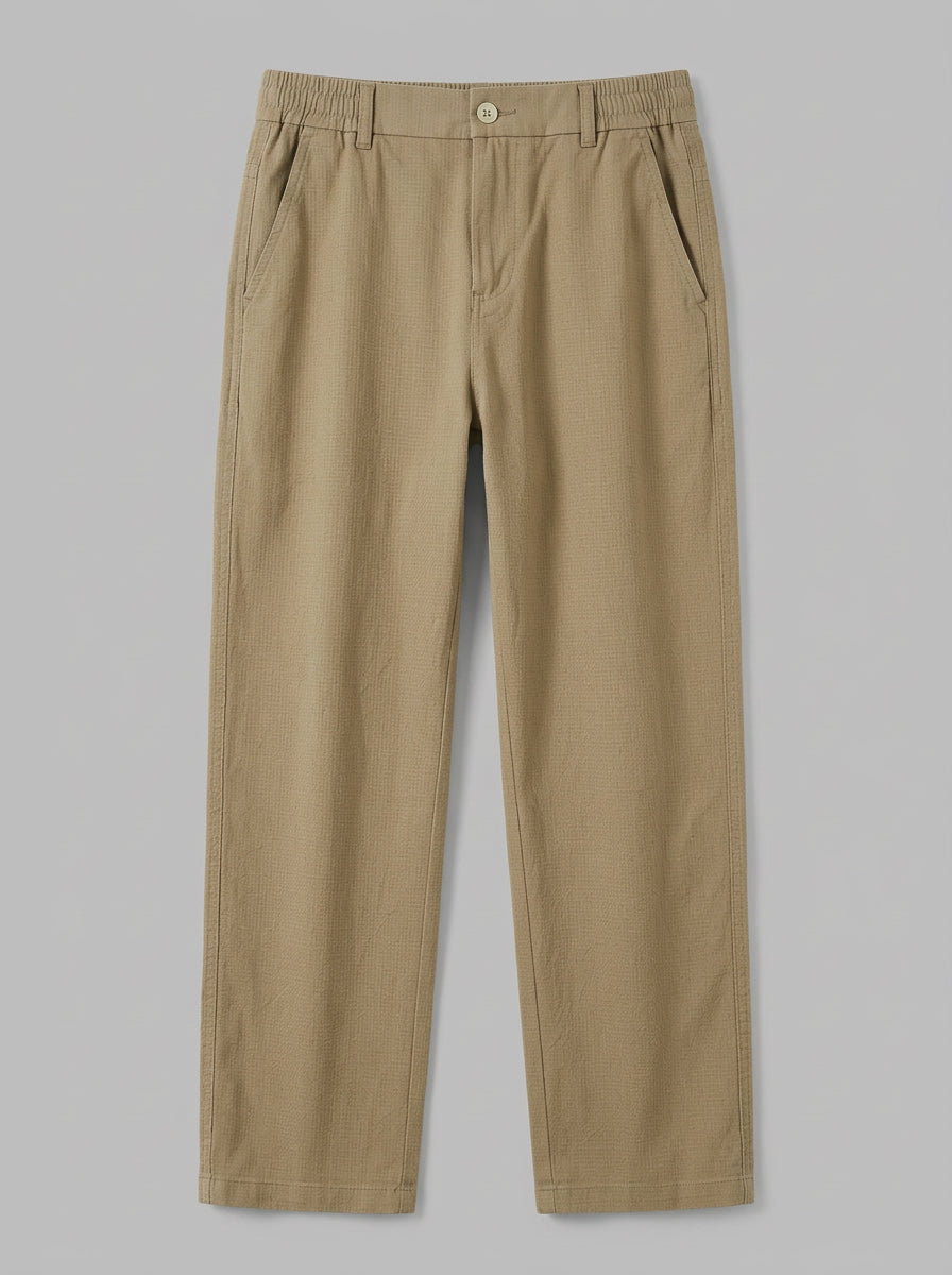 Alessio Men's Relaxed-Waist Pocketed Trousers — camel — packshot