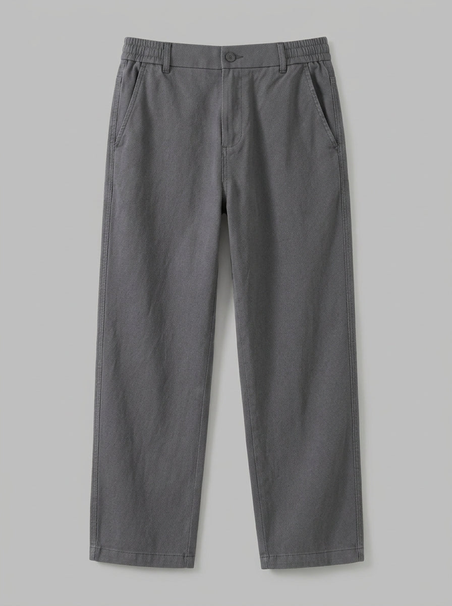 Alessio Men's Relaxed-Waist Pocketed Trousers — gray — packshot