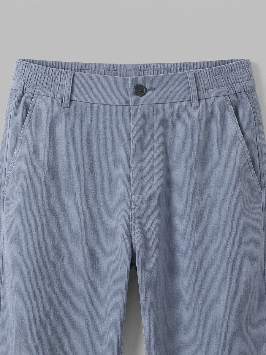 Alessio Men's Relaxed-Waist Pocketed Trousers — lightblue — detail-collar