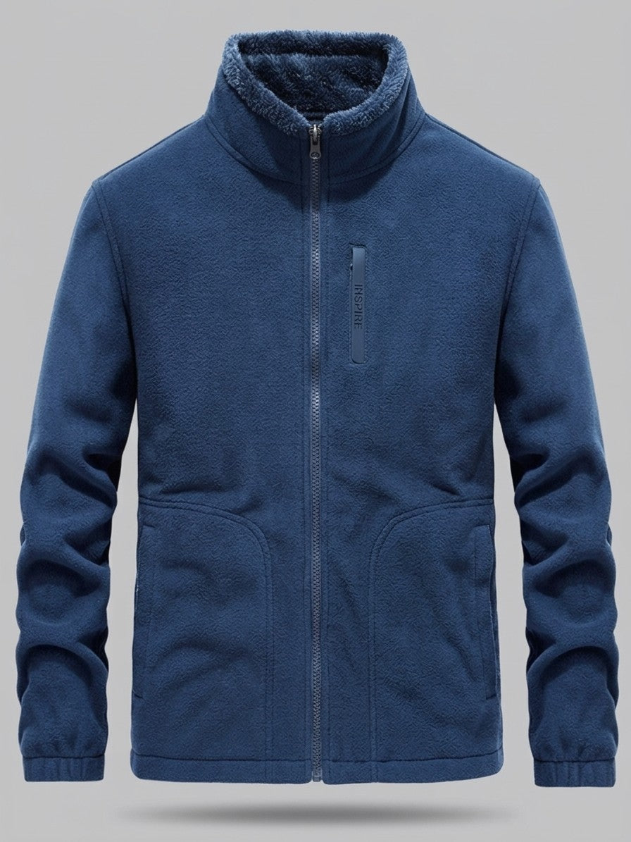 Alghero Men's Polar Fleece Plush-Lined Zip Jacket — blue — packshot