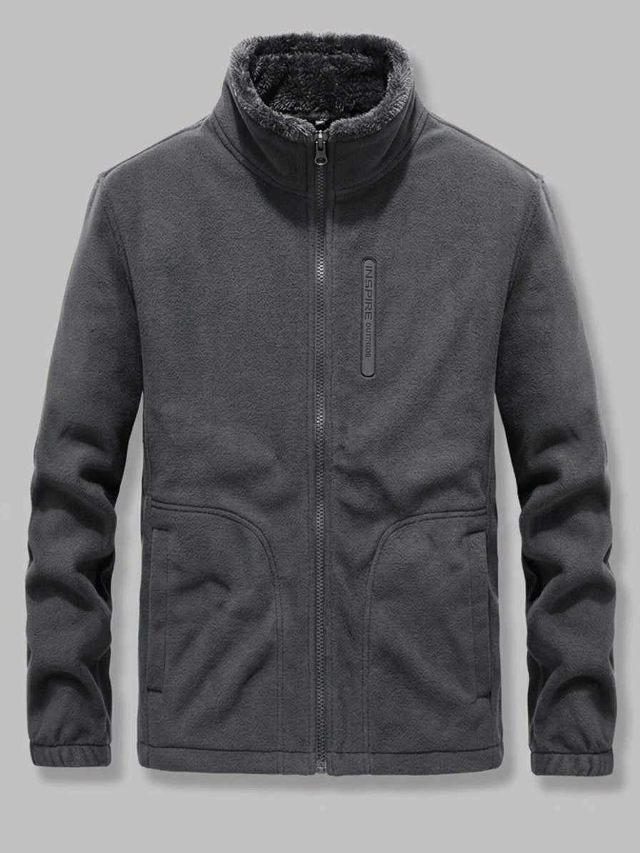 Alghero Men's Polar Fleece Plush-Lined Zip Jacket — gray — packshot