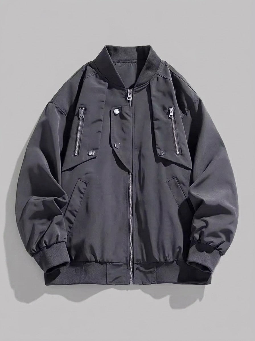 Altamura Men's Oversized Utility Bomber Jacket — grey — packshot