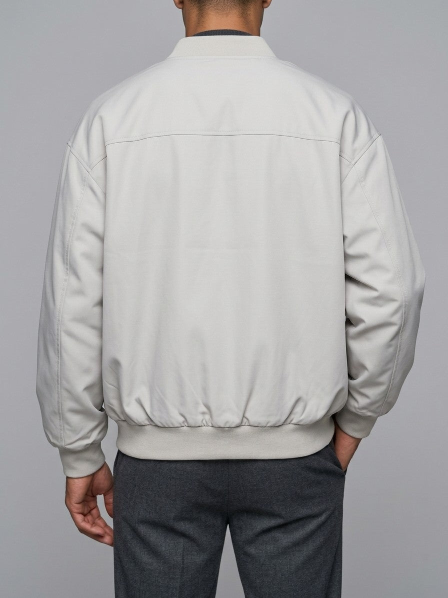 Altamura Men's Oversized Utility Bomber Jacket — lightstone — back