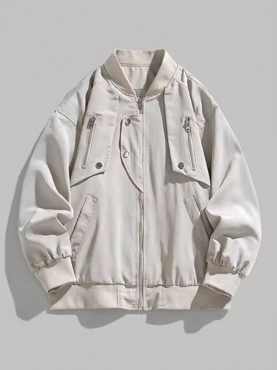 Altamura Men's Oversized Utility Bomber Jacket — lightstone — packshot