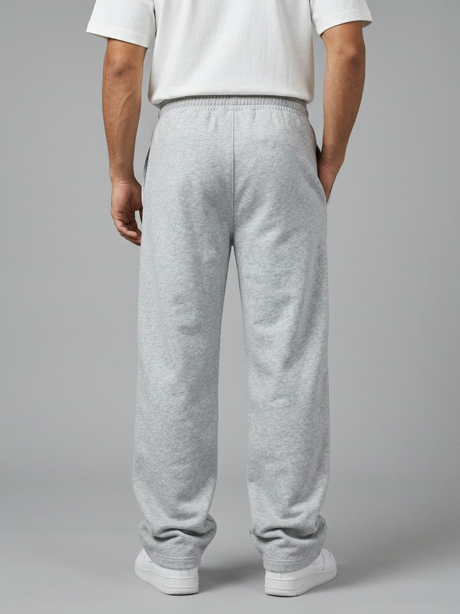 Anagni Men's Seam-Front Wide-Leg Sweatpants — gray — back