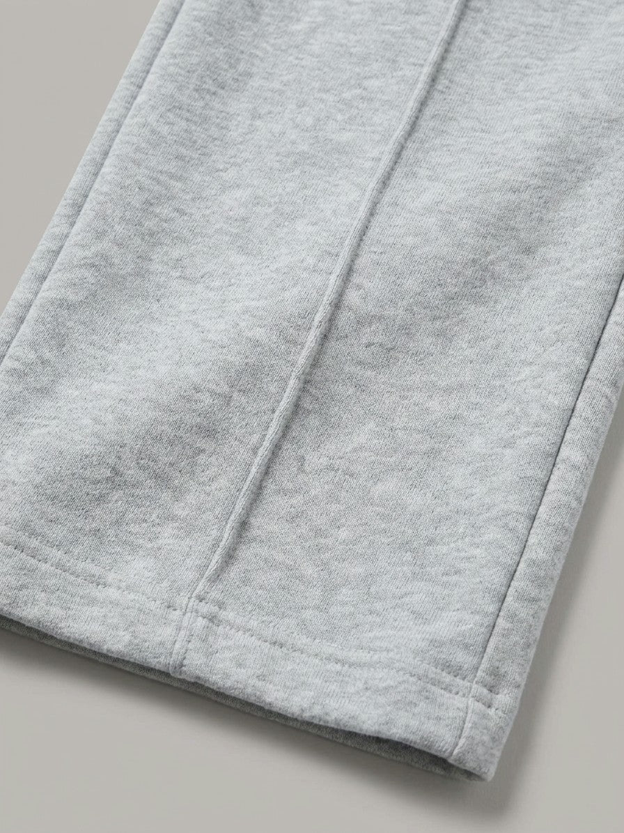 Anagni Men's Seam-Front Wide-Leg Sweatpants — gray — detail-collar