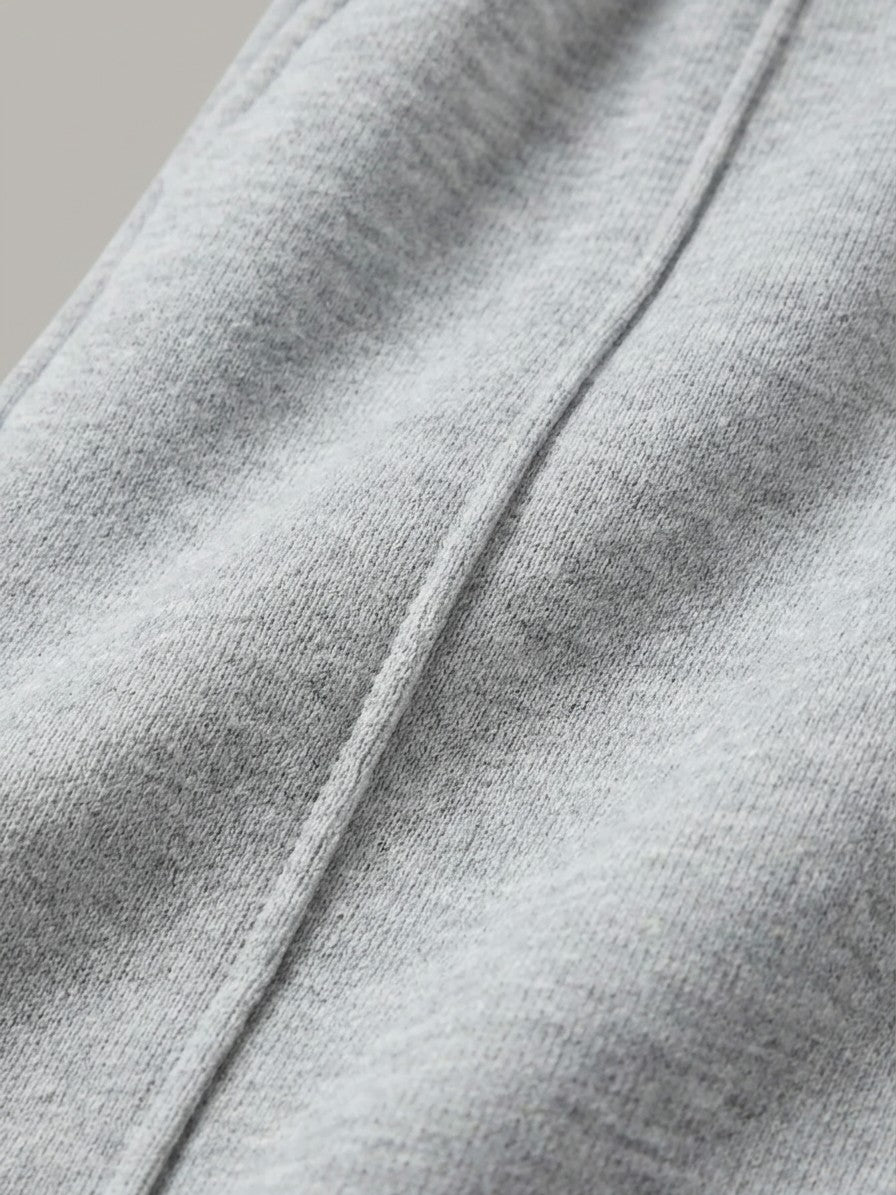 Anagni Men's Seam-Front Wide-Leg Sweatpants — gray — detail
