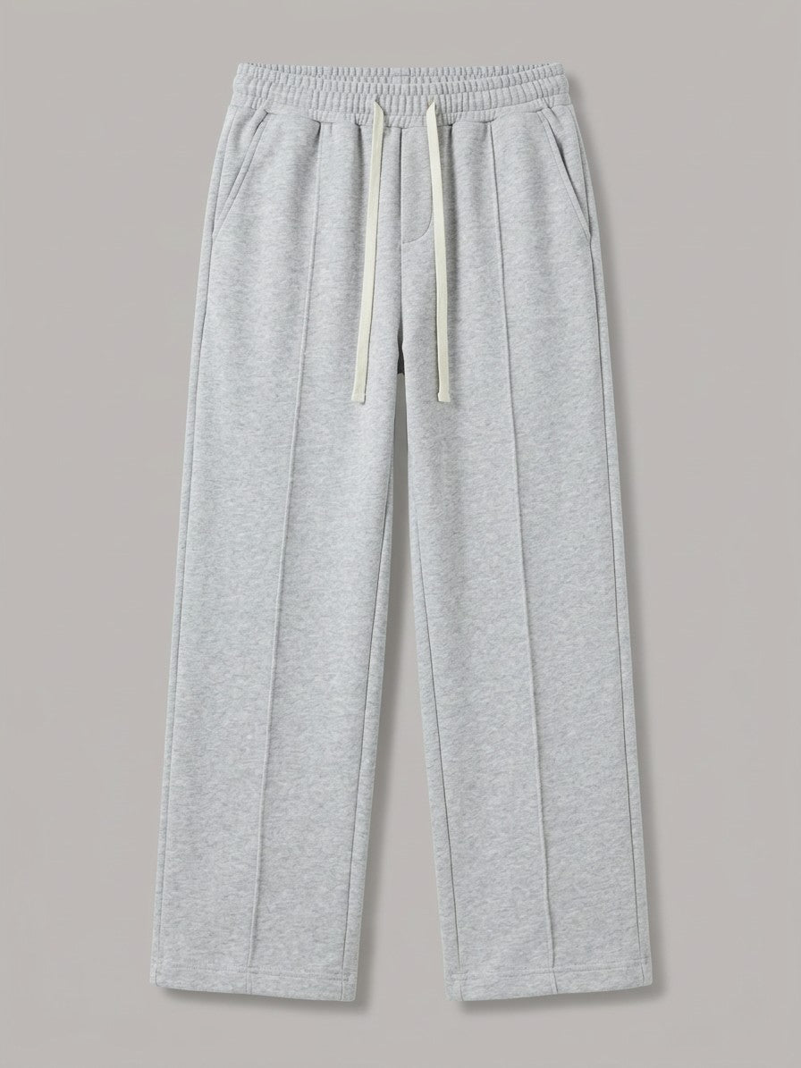 Anagni Men's Seam-Front Wide-Leg Sweatpants — gray — packshot