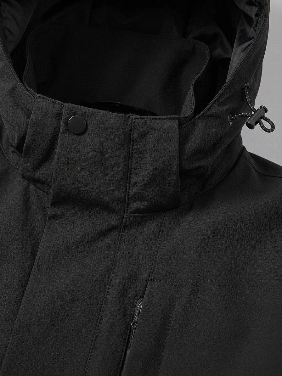 Andria Men's Flap-Pocket Hooded Shell Jacket — black — detail-2
