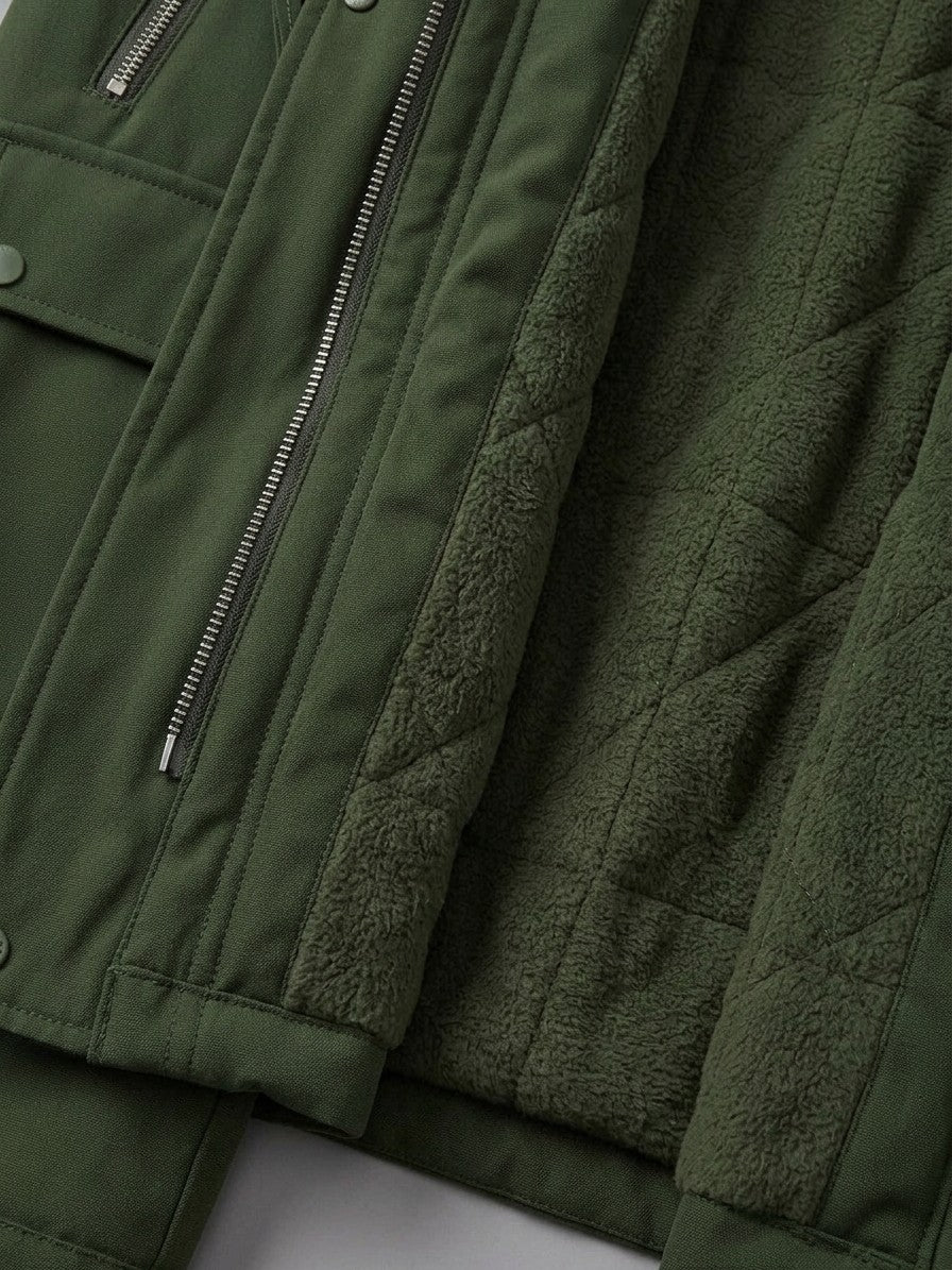 Anghiari Women's Fleece-Lined Utility Parka — armygreen — detail