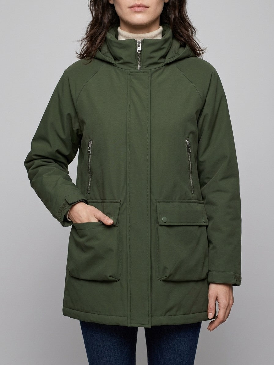Anghiari Women's Fleece-Lined Utility Parka — armygreen — front