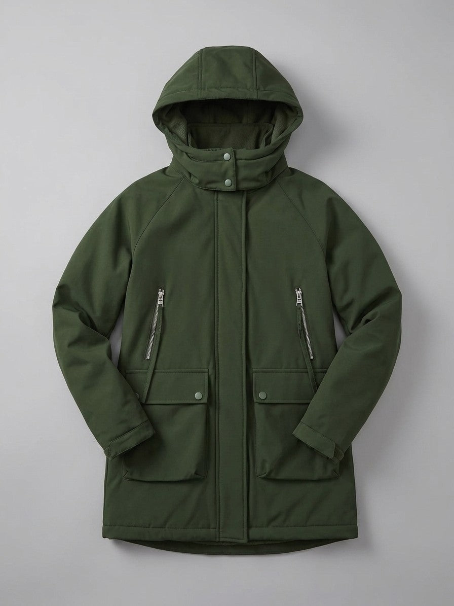 Anghiari Women's Fleece-Lined Utility Parka — armygreen — packshot