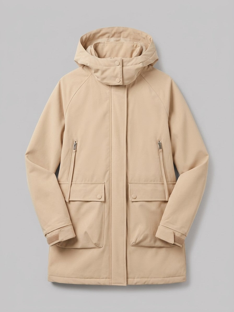 Anghiari Women's Fleece-Lined Utility Parka — beige — packshot