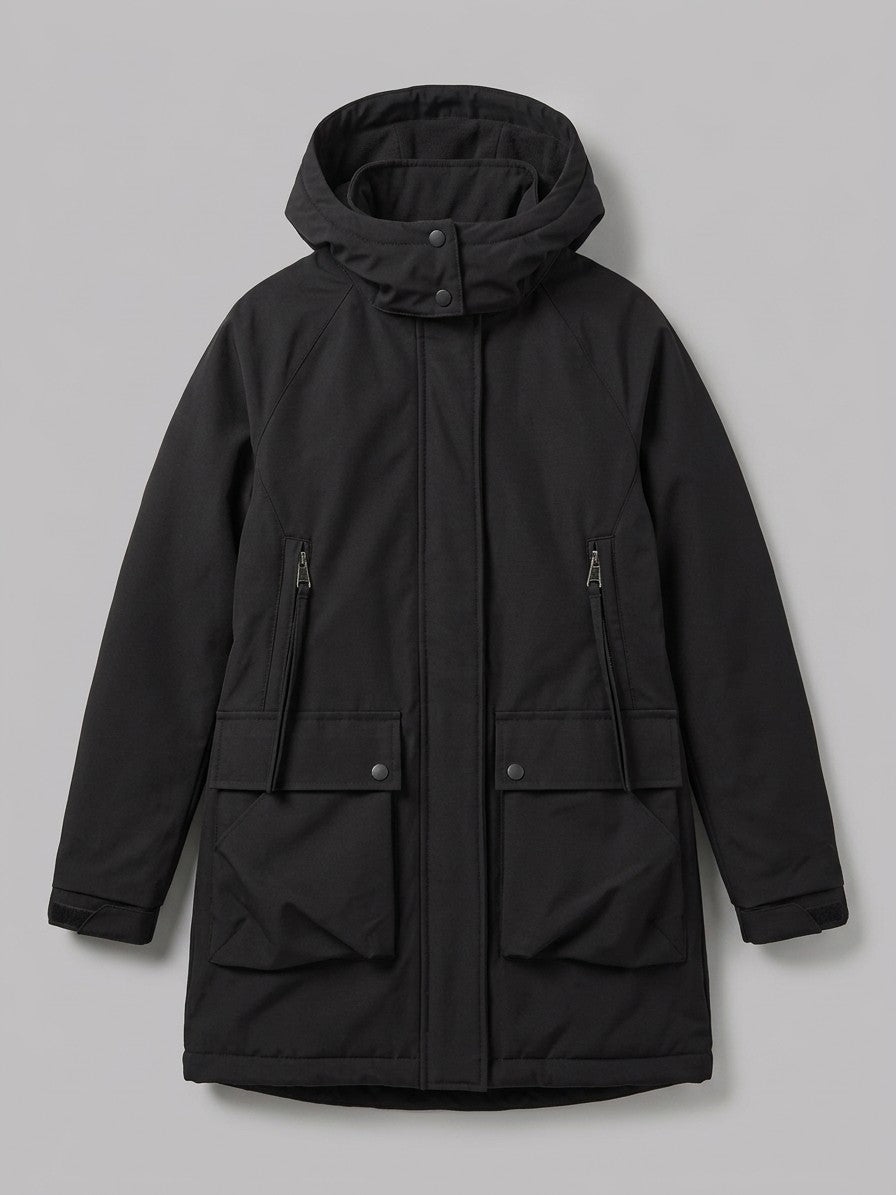 Anghiari Women's Fleece-Lined Utility Parka — black — packshot