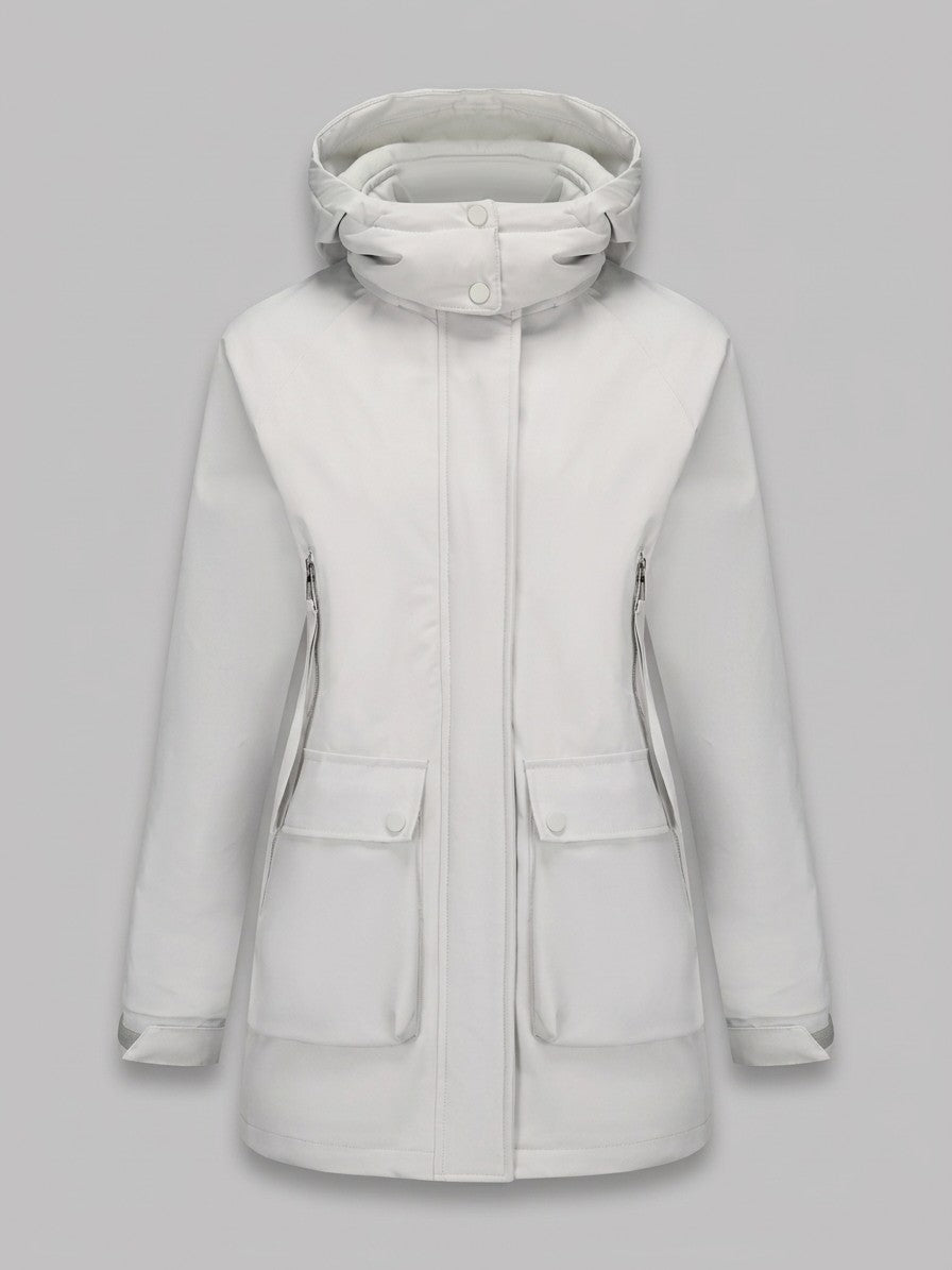 Anghiari Women's Fleece-Lined Utility Parka — graywhite — packshot