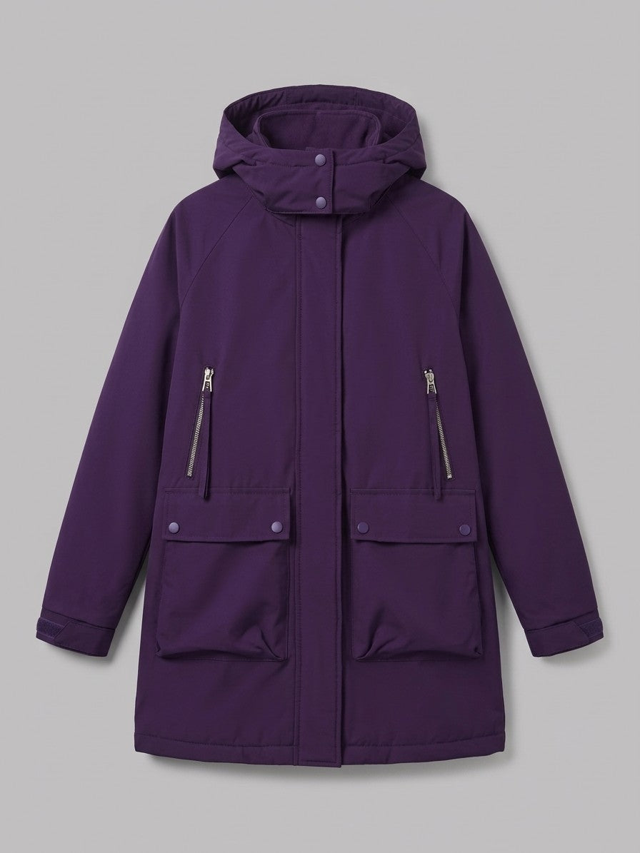 Anghiari Women's Fleece-Lined Utility Parka — purple — packshot