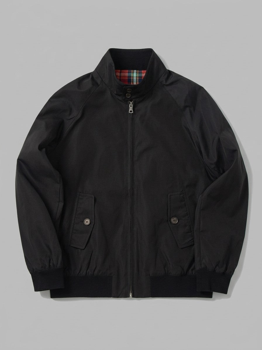 Aprilia Men's Tartan-Lined Harrington Jacket — black — packshot