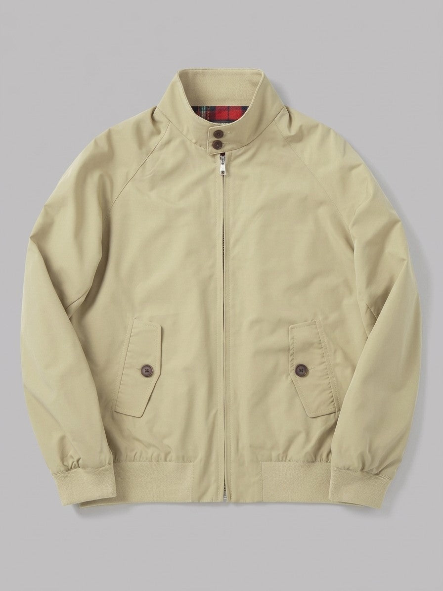 Aprilia Men's Tartan-Lined Harrington Jacket — stone — packshot