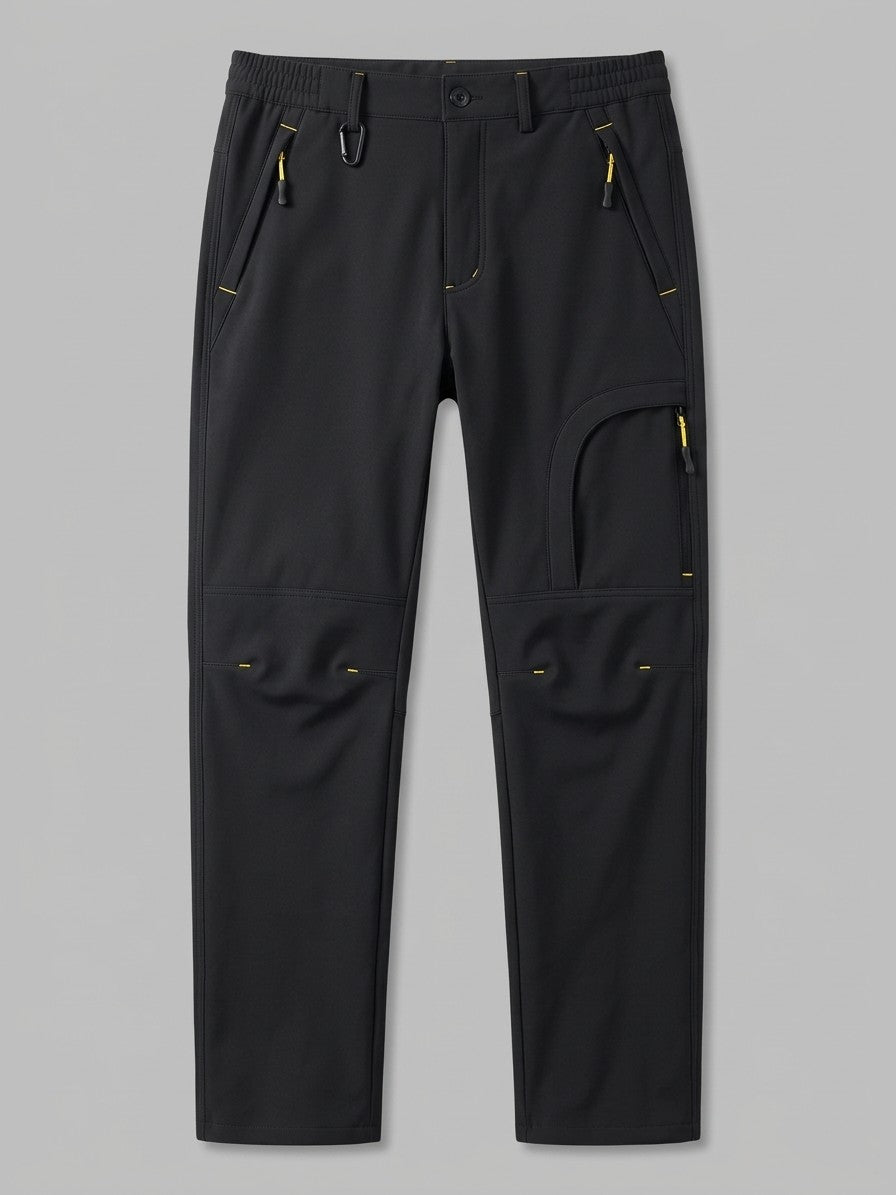 Arco Men's Fleece-Lined Softshell Hiking Pants — black — packshot