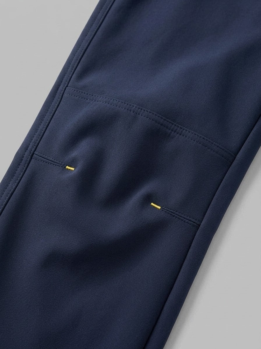 Arco Men's Fleece-Lined Softshell Hiking Pants — navy — detail-collar
