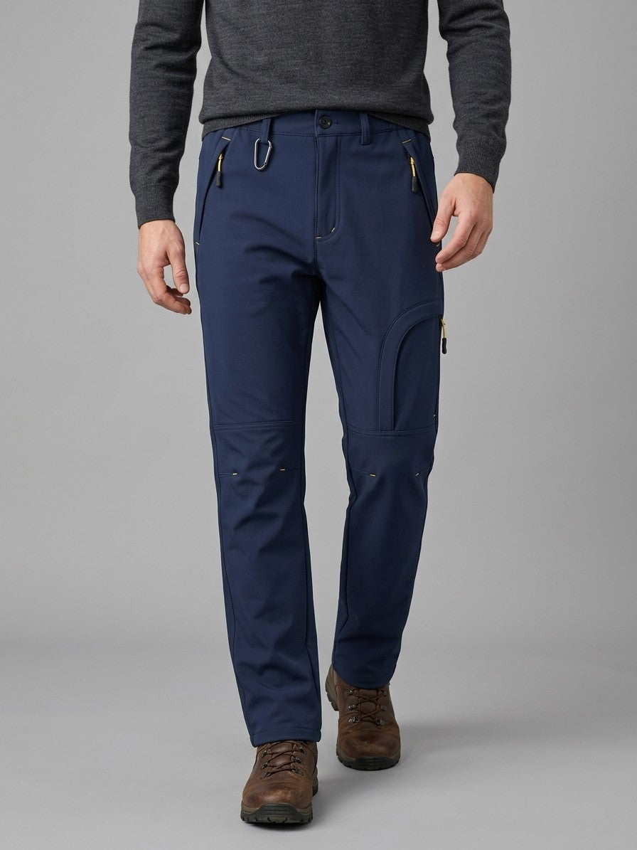 Arco Men's Fleece-Lined Softshell Hiking Pants — navy — front