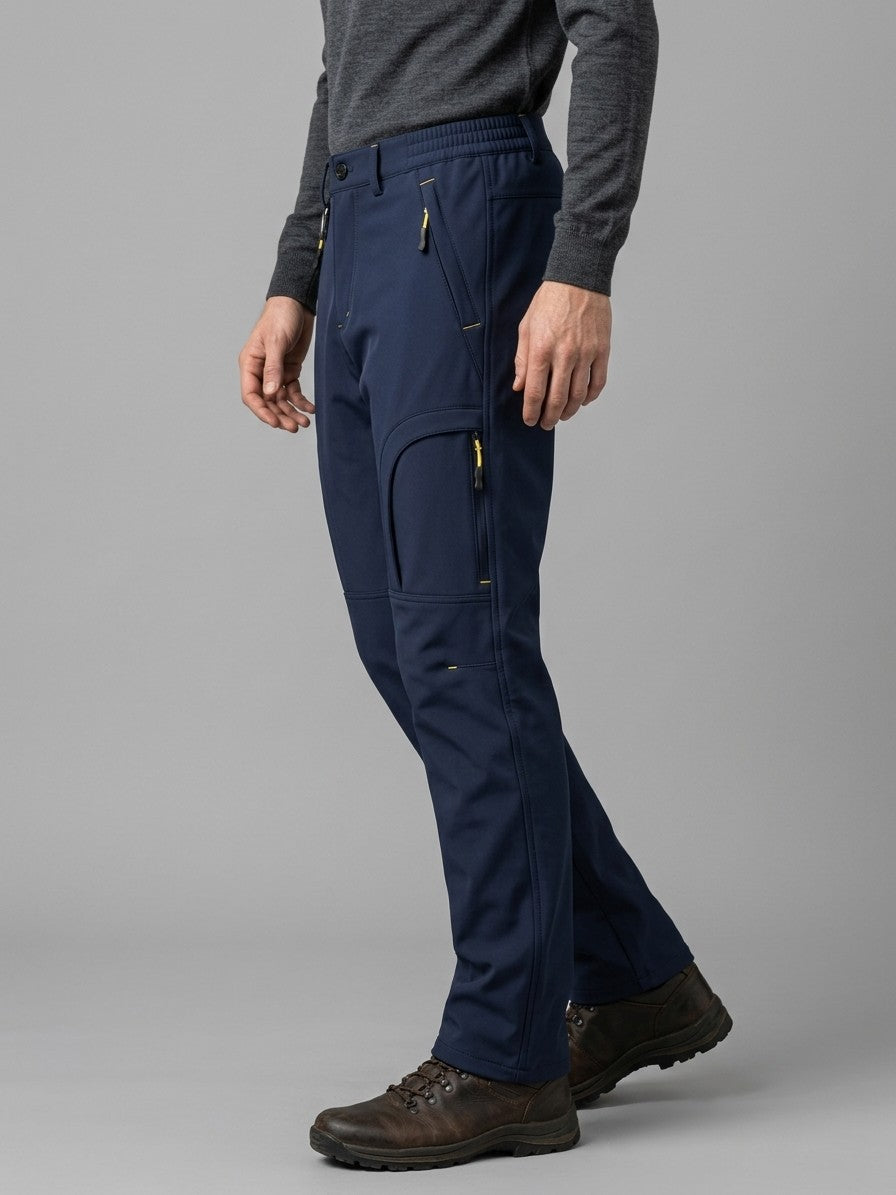 Arco Men's Fleece-Lined Softshell Hiking Pants — navy — side