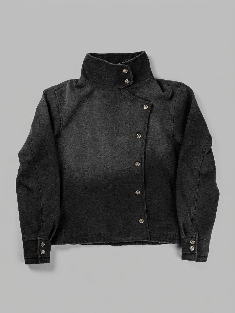 Argegno Men's Vintage-Wash Asymmetric Fencing Jacket — washedblack — packshot