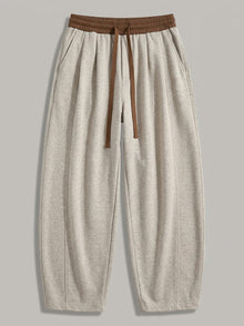 Ariccia Men's Seam-Front Textured Wide-Leg Sweatpants