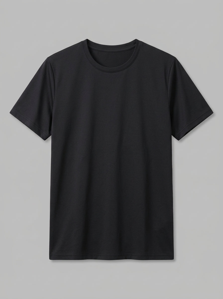 Arlo Men's Breathable Crew T-Shirt — black — packshot