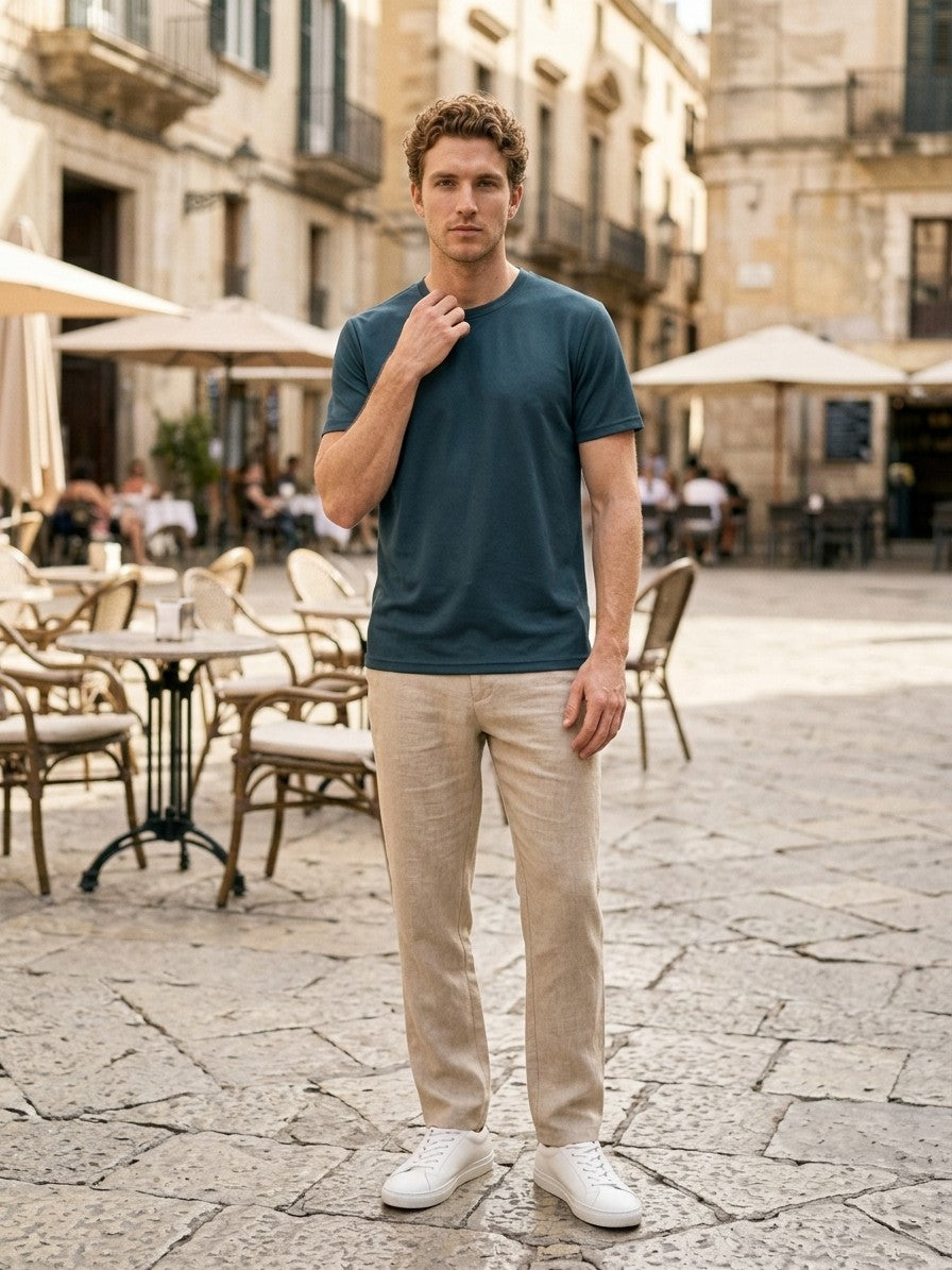 Arlo Men's Breathable Crew T-Shirt — darkteal — lifestyle