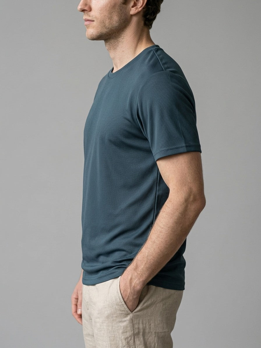 Arlo Men's Breathable Crew T-Shirt — darkteal — side