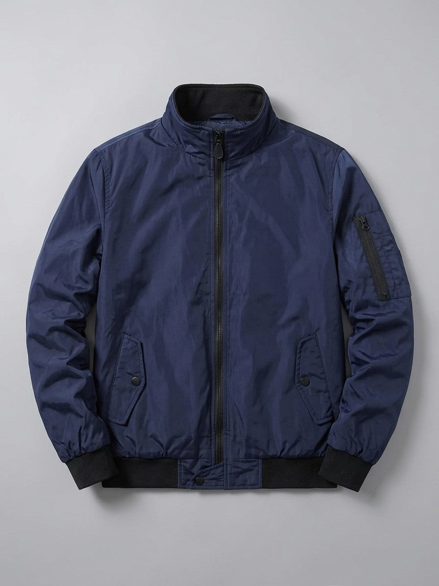 Arpino Men's Nylon Flight Bomber Jacket — darkblue — packshot