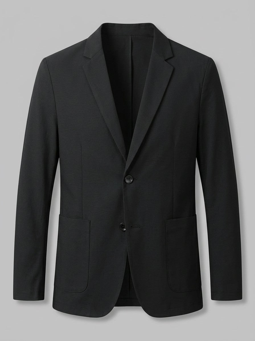 Ascoli Men's Cotton Two-Button Blazer — black — packshot