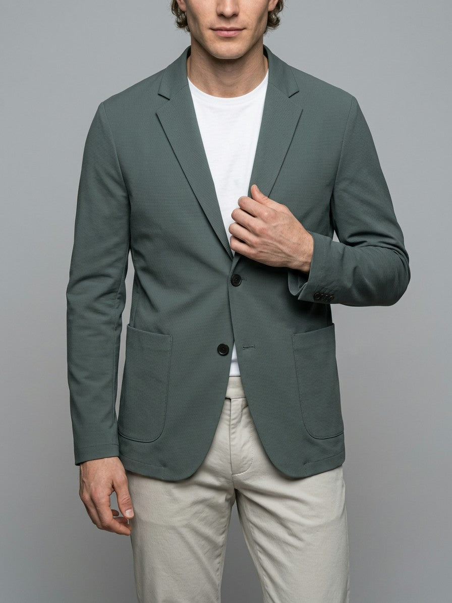 Ascoli Men's Cotton Two-Button Blazer — graygreen — front