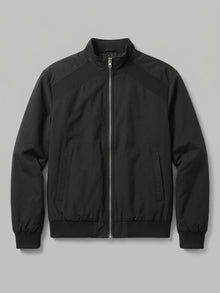 Asola Men's Ribbed-Shoulder Bomber Jacket
