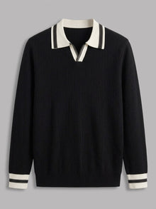 Asolo Men's Contrast-Trim Polo Sweater