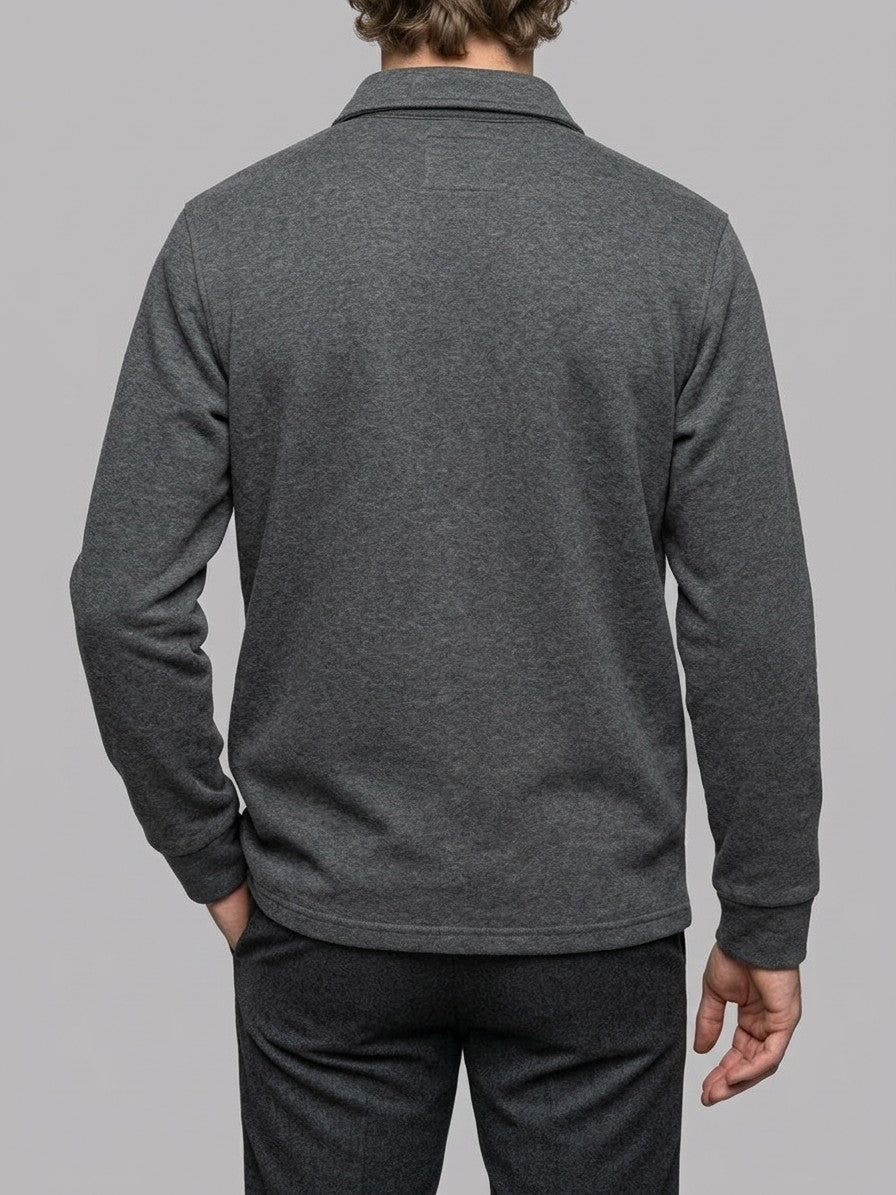 Assisi Men's Brushed Snap-Front Shirt Jacket — darkgray — back