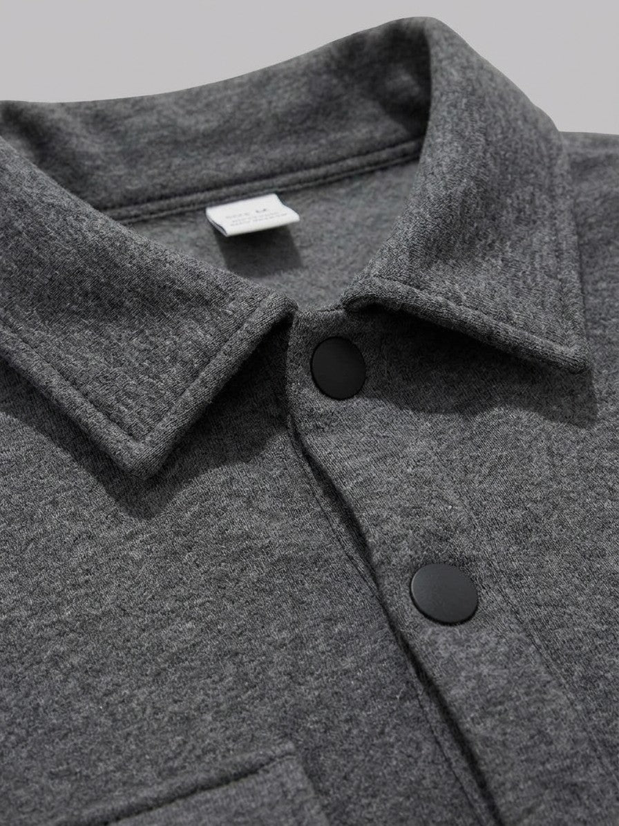 Assisi Men's Brushed Snap-Front Shirt Jacket — darkgray — detail-2
