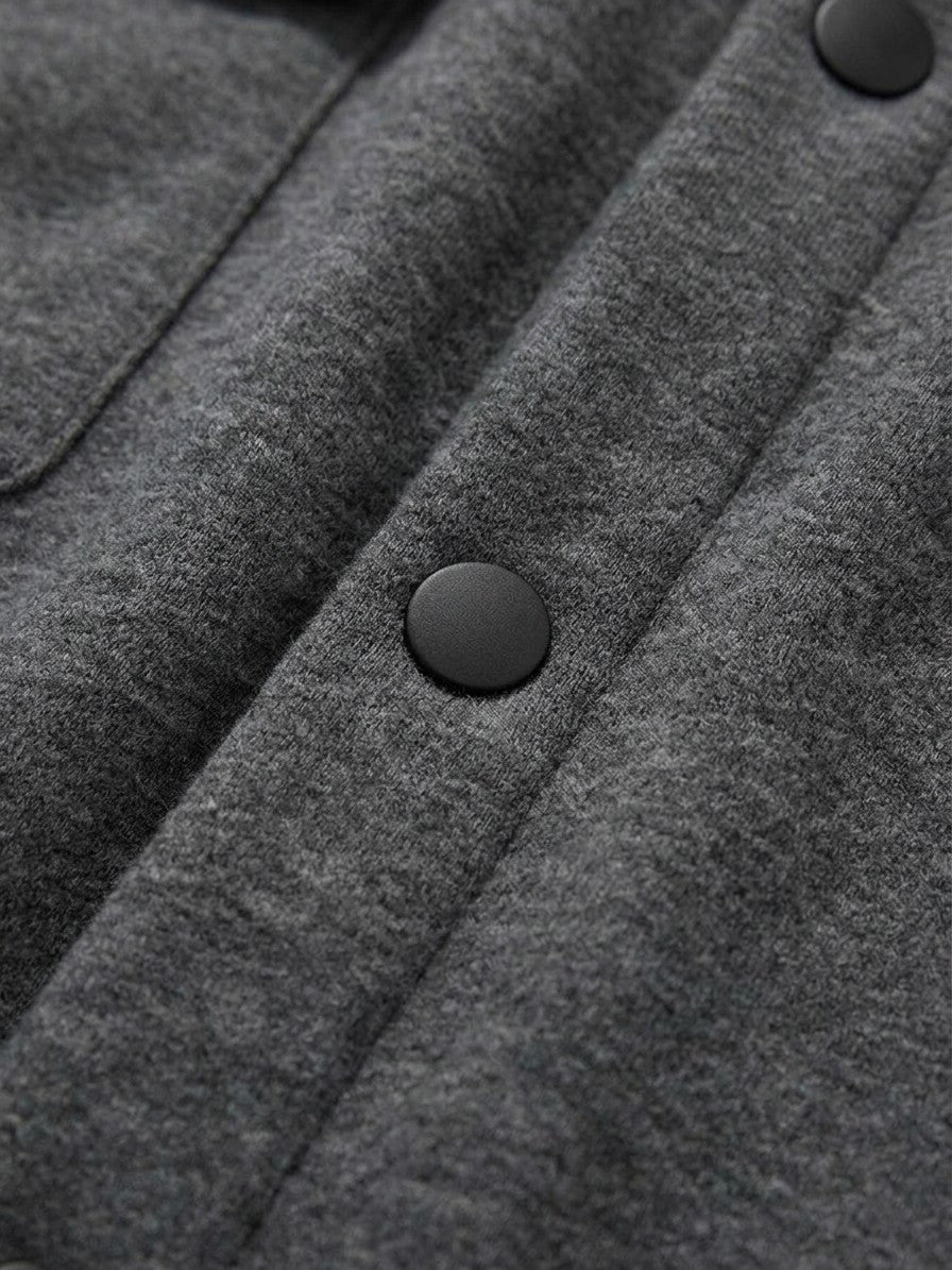 Assisi Men's Brushed Snap-Front Shirt Jacket — darkgray — detail