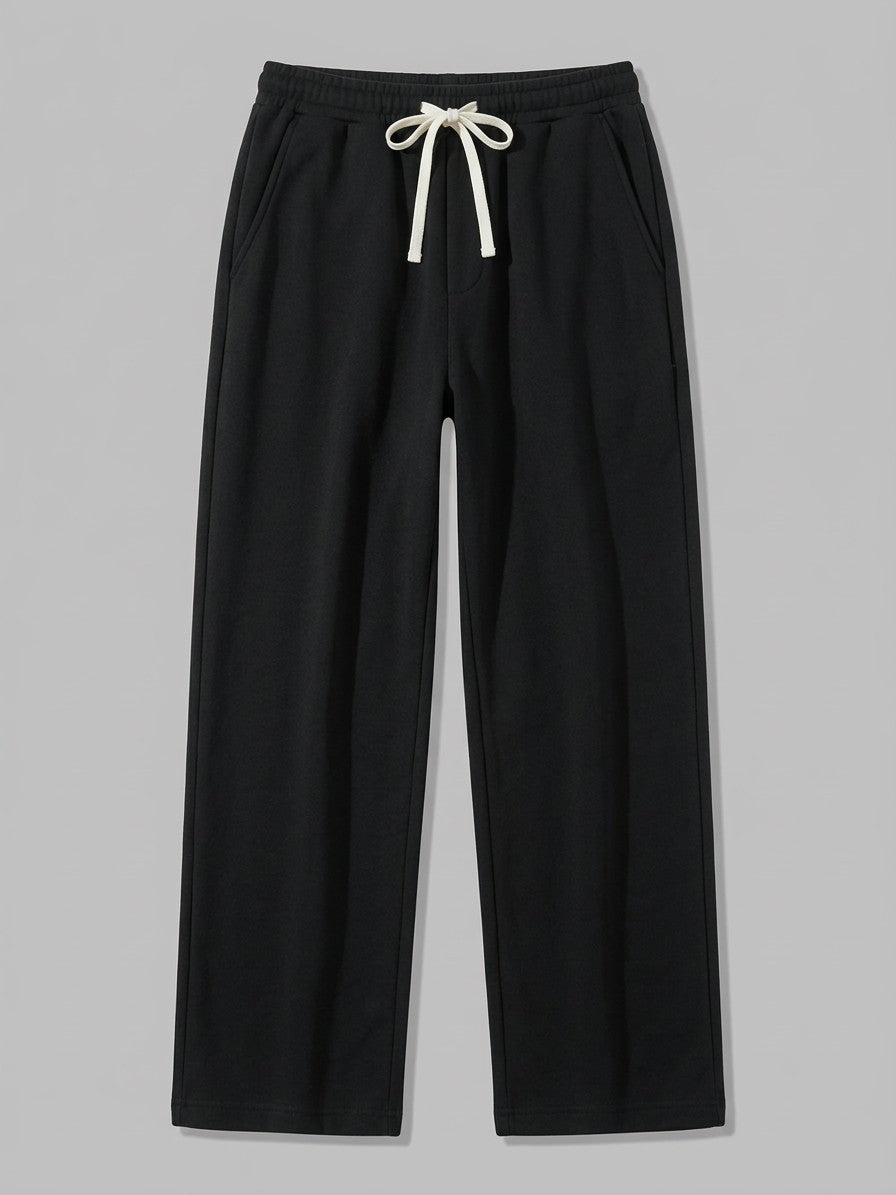 Atrani Men's Contrast-Cord Straight-Leg Sweatpants — black — packshot