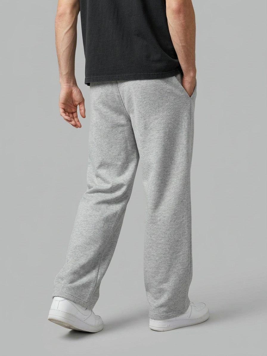 Atrani Men's Contrast-Cord Straight-Leg Sweatpants — lightgray — back