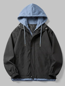 Avellino Men's Two-in-One Hooded Windbreaker