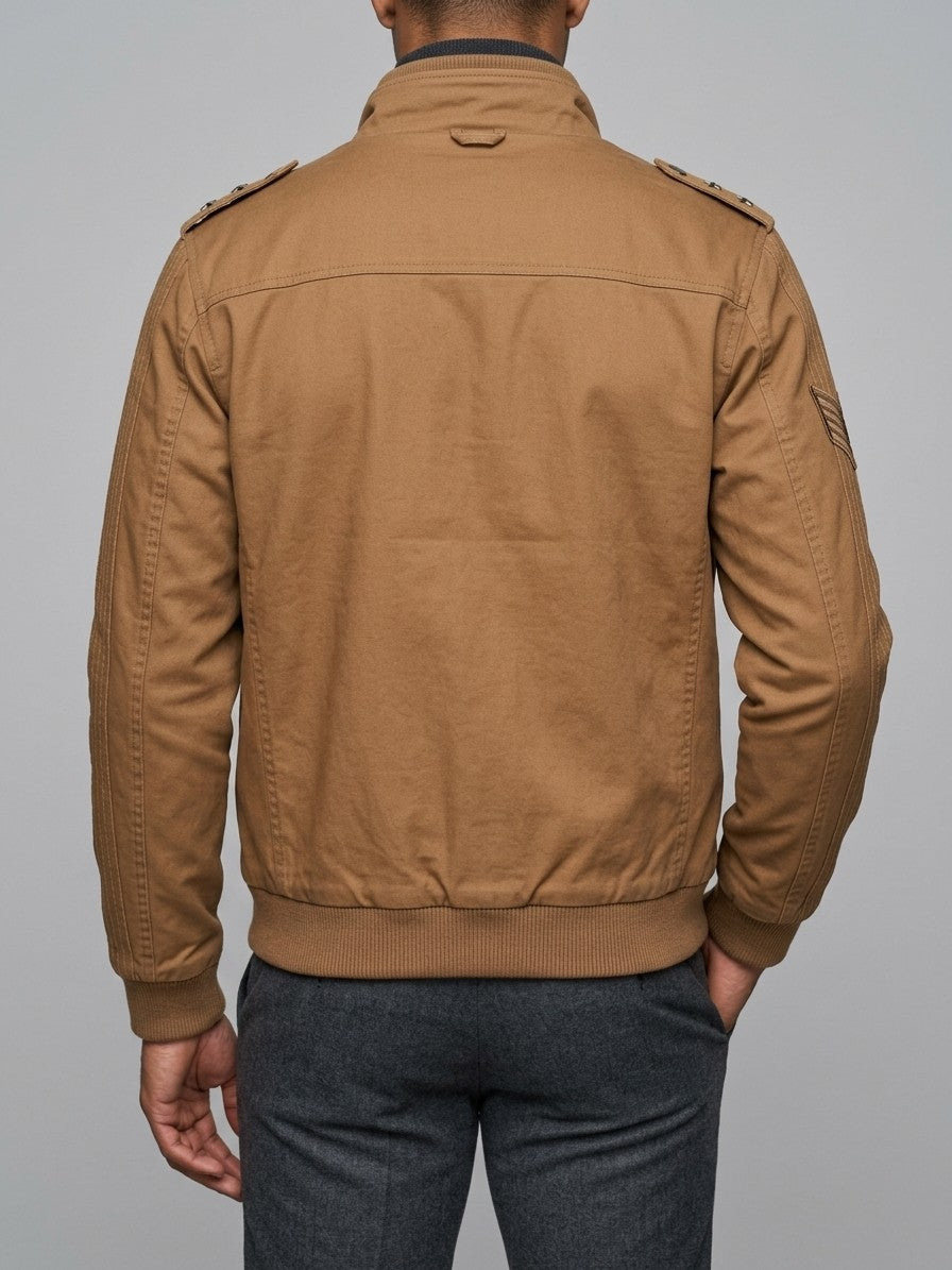 Aversa Men's Military Pilot Jacket — khaki — back