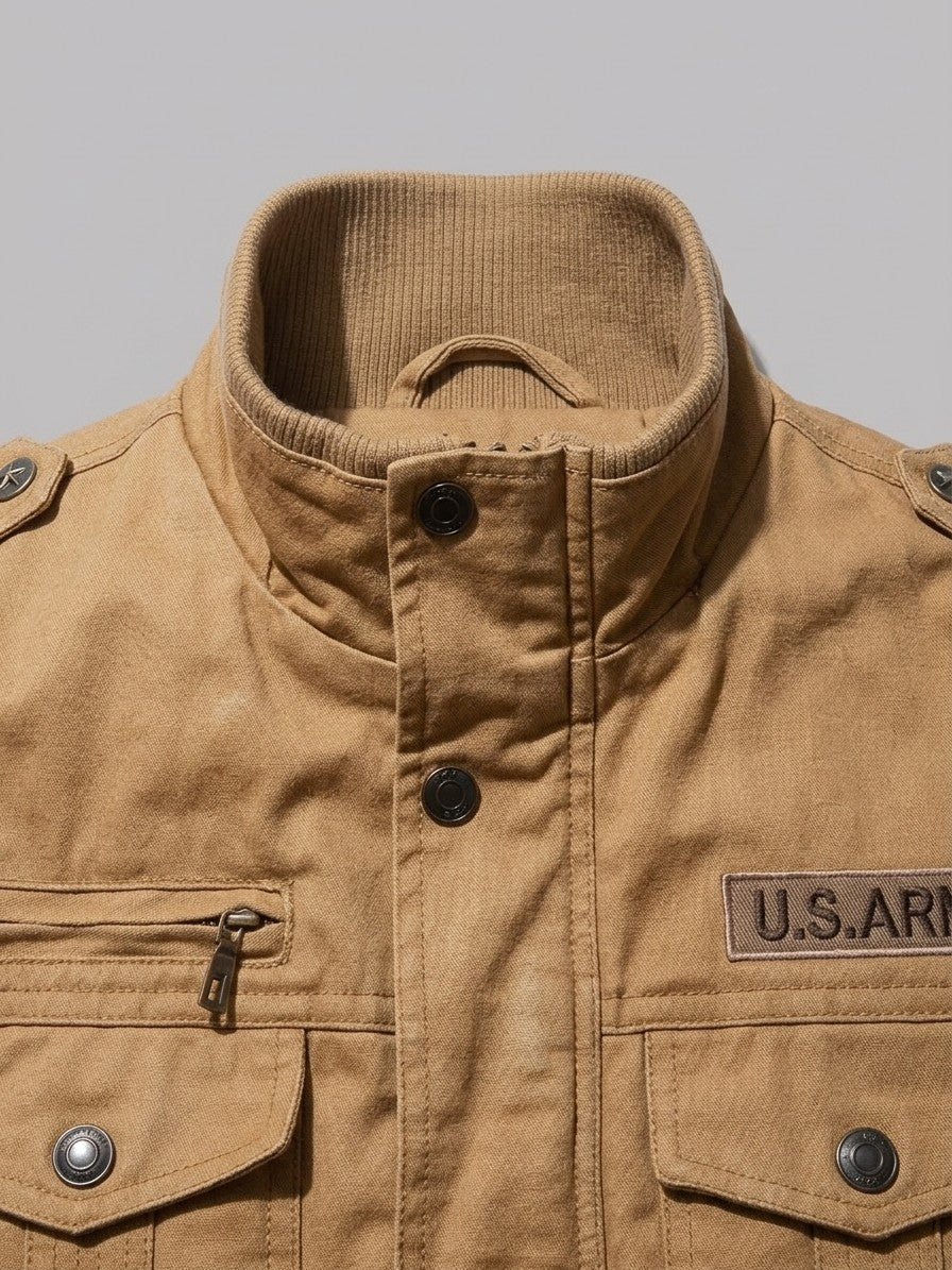 Aversa Men's Military Pilot Jacket — khaki — detail-2