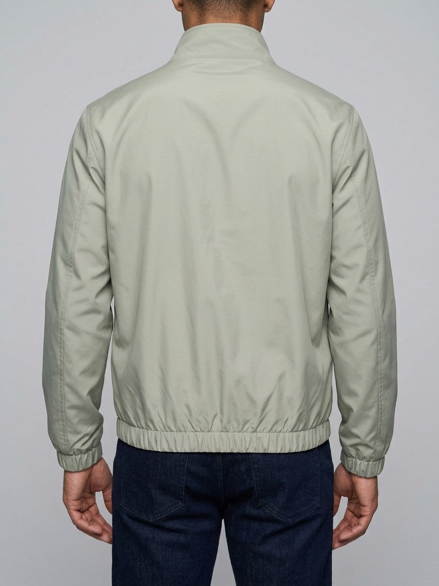 Avezzano Men's Stand-Collar Reversible Harrington Jacket — sage — back