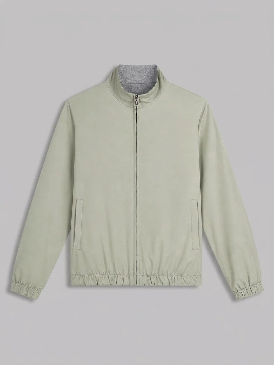 Avezzano Men's Stand-Collar Reversible Harrington Jacket — sage — packshot