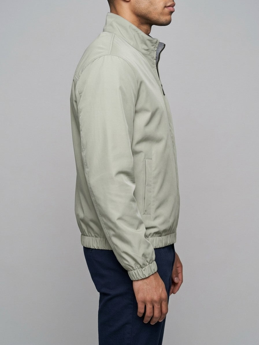 Avezzano Men's Stand-Collar Reversible Harrington Jacket — sage — side